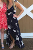 This dress is the prettiest print and is such a flattering shape, it was a little low cut though and I used fashion tape to not show too much cleavage. - Raquel G.