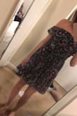 This dress runs a little small but is really pretty. - Raquel G.