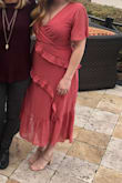 Great quality. I wore this to a baby shower, and I got so so so many compliments that day. It is a little low cut if you're busty, and it has a decently high slit that I didn't really notice until I was at an event with my friend's elderly relatives, so just keep that in mind! - Candace E.