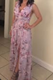 Wore to wedding and got so many compliments. It's a gorgeous dress. Had to sew up the front a little because it was a bit too much cleavage for me. it is pretty long, but I made it work. Can't wait to wear it again. - Diana S.