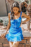 This dress is really cute and has a cute design, but the fabric isn't that great. It was pretty rough and almost itchy, and didn't feel too good of quality. It was also really, really short. Not impressed unfortunately. - Sabine T.