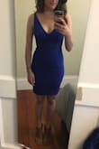 I love the fit of this dress - very flattering and fitted, but the material is thick enough that it doesn't cling in the bad way bodycons sometimes do. The straps are a tiny bit too long but not a deal breaker. Very comfortable and sexy! - Laura B.