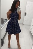 This is a beautiful dress, I felt so classy and this is very high quality material. It runs a little bit large in the chest area tho, but still very beautiful. - Carolina G.
