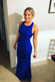 I wore this dress to a law school ball. It was great. The material was thick and was very flattering. It held in what it needed to lol. I got lots of compliments. I did have to hem it because I'm short but I've never bought a long dress I didn't have to hem. It has an inner layer of silky material that was really nice. I would buy it again! - Alexis B.