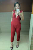 I wasn't too sure about how it would fit, but it fit like a glove! Rompers are hard to wear sometimes but this one was flattering as heck! The material is so comfortable and it has pockets-SCORE! I didn't even have to bring a purse with me. If you want a jumpsuit that will turn heads, this is the one!! - Gabriella L.