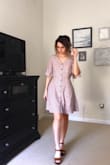 I was a little apprehensive about the patterns at first, but I love this dress so much now. The pattern looks great, the quality of the dress is AMAZING, it is double layered so you can go braless if you so desire, not that exposed bra straps are a problem in this dress. Great length, fits the hips perfectly. Love it. - Anna F.