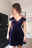 This dress doesn't blow your mind, but it's cute, comfortable, and an easy go to for any event that you can be sure it'll look nice at. The velvet looks and feels great, you can go without a bra, (but pasties might be necessary for some), but overall a great closet must have. - Anna F.