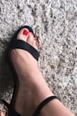 It fits so perfect! Definitely true to size and SUPER comfortable! I'm definitely ordering the rest of the colors, as well! Perfect height as well considering I'm 5'8 and don't like super tall heels. So these are perfect for me and beautiful! Please ignore my toes.­ - Karmae J.
