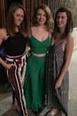 Ordered for my 30th bday dinner. Was nervous about sizes as I am tall and curvy but also somewhat petite. Based on my measurements I went with small and it fit absolutely perfectly. Didn't realize the pants had slits that become rather revealing at times. Very comfortable and lovedddd the green color .
Received many compliments - Steph H.
