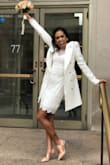 I bought the blazer to match with my wedding dress and it was the perfect decision that it'd done. I love the quality and the length. - Luana S.