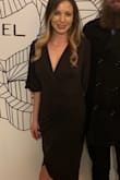 Bought the dress for a studio launch party and it was perfect! It hung in such a complementary way and hid the parts I wanted to hide. The dress can easily be worn with different shoes/accessories to totally change it's style. I thought it was a true black, but it was really a dark gray. Received so many compliments each I've worn it! It's very comfortable and ice worn it with and without a bra. - Tannith P.