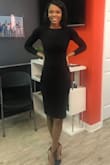 This dress was definitely a snug fit, but I loved it! It hugs every curve. I was worried that the sleeves wouldn't stay up as the event went on but they didn't budge once. - Camille