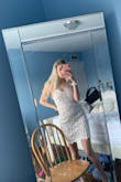 I bought this dress for spring break and I love it!! The material is GREAT quality and I love the way it looks on me! It is a bit tight but it's not too bad. I also like the adjustable straps on it!! - Alana C.