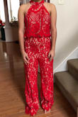 I really love this jumpsuit and am excited to wear it to my prom! Given that I am on the shorter side, the legs were a little long, but that's a somewhat easy fix. The top part isn't really loose for me, so overall it fit better than I expected. - Pragnya K.
