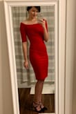 I wore this for Valentine's Day and I've never felt sexier. It's tight fitting but still flattering and the red is really nice color. The "off the shoulder" look is sexy without it being too challenging to actually wear. My date was impressed. ;) - Rebekah B.