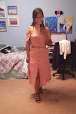 This dress will be perfect for my Graduation ceremony. I can't wait to wear it in public. You can wear it with flats or booties. You can adjust the skirt however you want it, like unbuttoning some buttons to make a slit on the front. It's a little loose, I could've gotten away with a M, but I'll keep it just in case I gain weight again hehe. I love how there's these closures in between the buttons for extra closure. Problems with big boobs and buttoned shirts, there's always the pick-a-boo hole in the middle wishing there was a button to close that up, and this top has that! The only thing I don't like is the buttons are tough, it's hard to unbotton. I probably should've gotten the black one tho, it would look better with my skin tone. Overall, it's cute! ...and omg it has pockets!! - Stefi M.