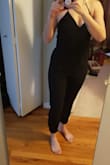 This romper is adorable. It's so stylish and light. Some reviews said a small would fit for my size but having a longer torso it is a little to small for me. If you are thinking between sizes I would recommend sizing up. - Amanda M.