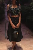 loved everything about it. the skirt didn't ride up and it was lined nicely so i was ok without a bra. top didn't feel tight at all but it always looked great. - VANDISSA B.