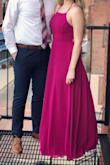 Perfect dress for a formal event. The color is beautiful and the material is good quality and heavy. It is beautiful and flowy when you walk. I'm a little tall, so I was afraid it might be too short but the length was perfect! - Brianna C.