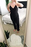 This jumpsuit is perfect for any occasion and can easy be dressed up or down. The legs run long are frumpy over the ankle - going to get altered. - Danielle N.