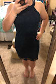 I'm in between a small and a medium, but super glad that I bought the medium because it fit just perfect! The fabric is really nice and it's just the right length. I bought it to go to a wedding and I can't wait to wear it! - Cheyenne L.