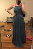 I wanted to love this dress but it was wide open in the back and showed A LOT of skin. The neck is really high too. I felt like the dress was gapping open on the edges, so I was going to have to tape myself in or something. - Olivia G.