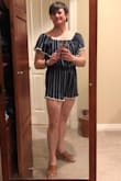 Awesome romper! I love the fit. I prefer the top slightly on the shoulder. I gives me options. BTW, my 14 year old daughter wants to share....LOL! - Jessica F.