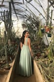 This dress is so comfortable! It is extremely flattering and fits well. The sage green color is very true to the picture. I am 5'3" so I had it altered for length, but other than that no complaints! I received many compliments on it. - Jasmine O.