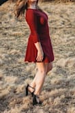 Used this dress as a Christmas party dress and engagement pictures. The material is great. I'm giving it 4 stars because around the mid area where it is attached it's missing some string. But other then that I love it. - Kristen T.