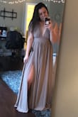 Wearing this to my moms wedding and I love the color for the beach! It's a little snug at the waist but otherwise it fits perfectly!! - Megan L.