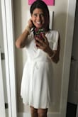 This very cute little dress lends itself perfectly to be matched with any color cashmere sweater for an evening out with my wonderful husband! - Susana S.