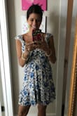 The fine fabric and the intricate pattern of the print, along with the stunning shades of blue, create a unique sundress that truly stands out in a crowd. - Susana S.