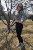 I don't normally wear crop tops, but this one was on sale and super cute! It's perfect for the spring and I bet will be great for cold summer nights. It's warmer than expected. I paired it with leggings and a jean jacket for a day out on a beautiful spring day. - Julie O.