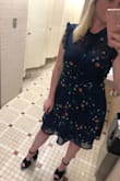 This is literally the perfect dress! It's so cute that me and another girl at work wore this exact same dress on the same day. My only complaint, which probably wouldn't apply to everyone, is that the ruffles stick out a little more on me than I'd like. I think my shoulders are just a little smaller than the girls in the pic. - Alexandria P.