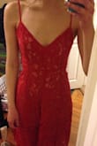 I bought the bright red dress with the nude lining first and loved it. It's cute, it fit well, and the quality was good. My finance didn't love the nude lining so I decided to get another color as well. I went with the burgundy and was surprised by its poor quality. The straps seemed to be sewn onto the wrong place. (I wasn't able to add the entire picture, but both sides look like that.) And I unfortunately missed the return window. I'd still recommend the dress, but be aware that the quality's not consistent, and try it on in time before you miss the return window! - Danielle D.