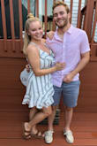 The length is perfect, as is the material! My only complaint is that Iâm a larger bust, and I have to safety pin the top part so it stays togehter. It only has a small snap-button where the v-line starts which is frustrating if you have larger bust. Overall, it's a great dress! - Alyssa D.