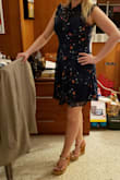 This dress is absolutely perfect, wore it on a date night with my husband and got tons of compliments! Fitted at the waist so it is very slimming. - Melissa B.