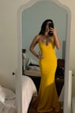 I've been looking for a yellow dress like this for some time now, and I was so happy when I found it. This dress is perfect for a spring wedding I'm going to. Unfortunately, I waited a little too long to purchase my actual size (small), but I gave the XS a try, and it was perfect. I just need to tailor the bottom a bit but nothing major.
Ladies: always try two different sizes because you never know! Adjusting the straps made it work on the chest area. Can't wait for this wedding :) - Livia P.
