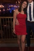 I really wanted this dress when I first saw it. The color is very vibrant and fun. I got lots of compliments! It isn't too short. You can also adjust the straps so it is good for any cup size. It's appropriate for different occasions or a night out. I love the fringe bottom. Material is thicker and not cheap. It stretches so I'd suggest to get your usual size if you want it to fit perfectly. Size down if you prefer a really tight fit. - Oksana B.
