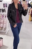 I love LOVE this jacket! So glad I read the reviews, and I did size up and ordered a Medium! Too bad this jacket doesn't have any pockets but, hey, I look and feel good!! - Gemma T.