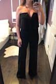 This outfit is super flattering! Very long so u need to get it hemmed. The top part was a little big on me but I am very small chested so I just wore a super padded strapless bra and it solved the problem. Overall great jumper for any occasion. - Jenielle D.