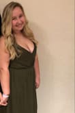 I loved this dress on the website and when I tried it on when I received it, but I wore it to my formal and it was not what I was hoping for. The straps were falling off my shoulders the whole night, and I kept having to adjust it on me. Also, unless you fill the top, you can't slouch in it! - Katie U.