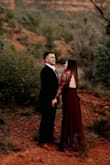 This dress was absolutely perfect for our engagement shoot! The sleeves are very flattering on the arms and the length was perfect for me to just wear flat shoes. Easy to move around in, which was helpful since our photographer had us moving a lot! 

My only complaint is where the dress hits the waist/stomach. The waistband is not stretchy whatsoever, which means if your stomach doesn't fit the dress is not going to zip up all the way. This meant that the dress was slightly unzipped during our shoot (had a big lunch - oops). 

However, everything else about the dress fit absolutely perfectly and I will definitely be wearing it again in the future. - Alexandra T.