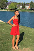 Got this for my daughter for her end of year dance. The color was beautiful on her. It was flattering but not too sexy for a 14 year old girl. Kind of like a skater dress style. She looked lovely in it and got lots of compliments - and Follows on Instagram from all the 14 year old boys which we are now keeping a close eye on!!! - Nicola W.