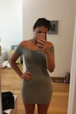 This is the perfect dress, it hugs your curves and gives you the confidence for any event! However, because this dress is gray is gave me really bad sweat stains if I wore it to the club where I danced for 3 hours... so considering, it's understandable. - Silvia G.