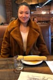 Cozy, warm, soft and luxurious! I don't like how the pockets are exactly at the side of the inseam instead of closer to the front. Other than that, it's a pretty solid coat! - Patty M.