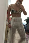 This was a great fit. The tie front makes it adjustable for bigger Chested girls. I ordered a medium and it was perfect for me. Can't wait to wear it on my cruise! - Hannah S.