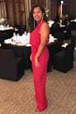 Great material, tight fit, especially on the butt which I loved. Runs a little long so have to wear it with heels. Wore it a wedding and the after party and felt great in it! - Anusha H.