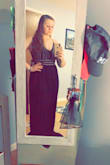 This dress has just enough beading to give it a little pizzazz but not over doing it! Although it fit, I exchanged for the next size because the band around the ribs isn't stretchy and doesn't have much breathing room. The next size was a little big in the chest but I'd rather have room to breathe than not. If you are between sizes I'd go up for sure!! - Shannon S.