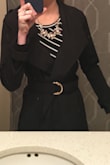 It looks heavier, but is a very light draping coat. Wearing for an interview. It's cute! Get this! - Jennifer L.